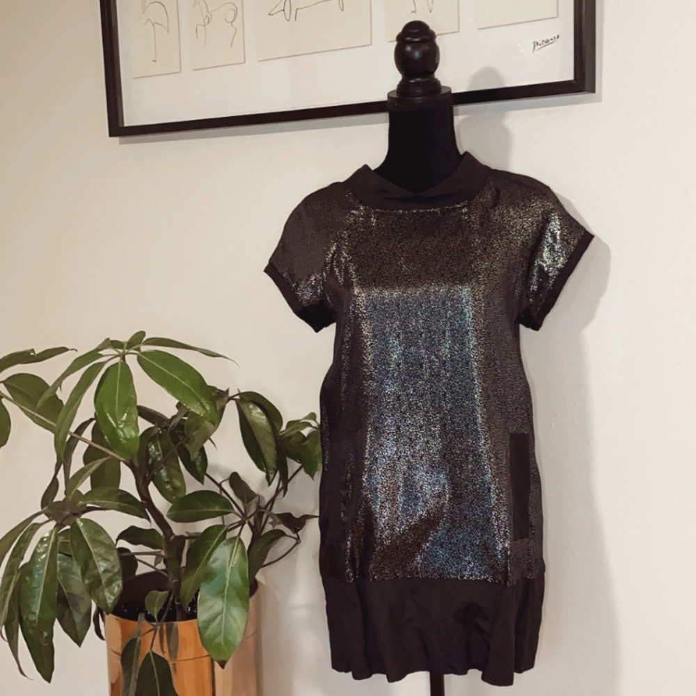 Malene Birger Black sparkle dress with zipper back